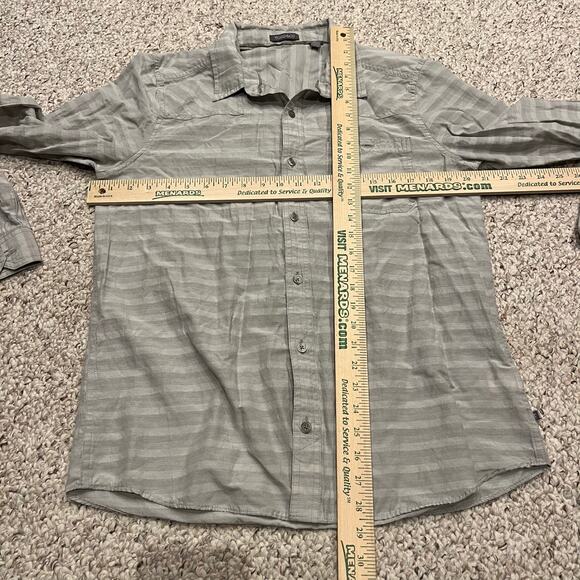 Toad & Co Men's Wanderer Long Sleeve Button Down Shirt Sz M Gray Outdoor Hike - Picture 6 of 9
